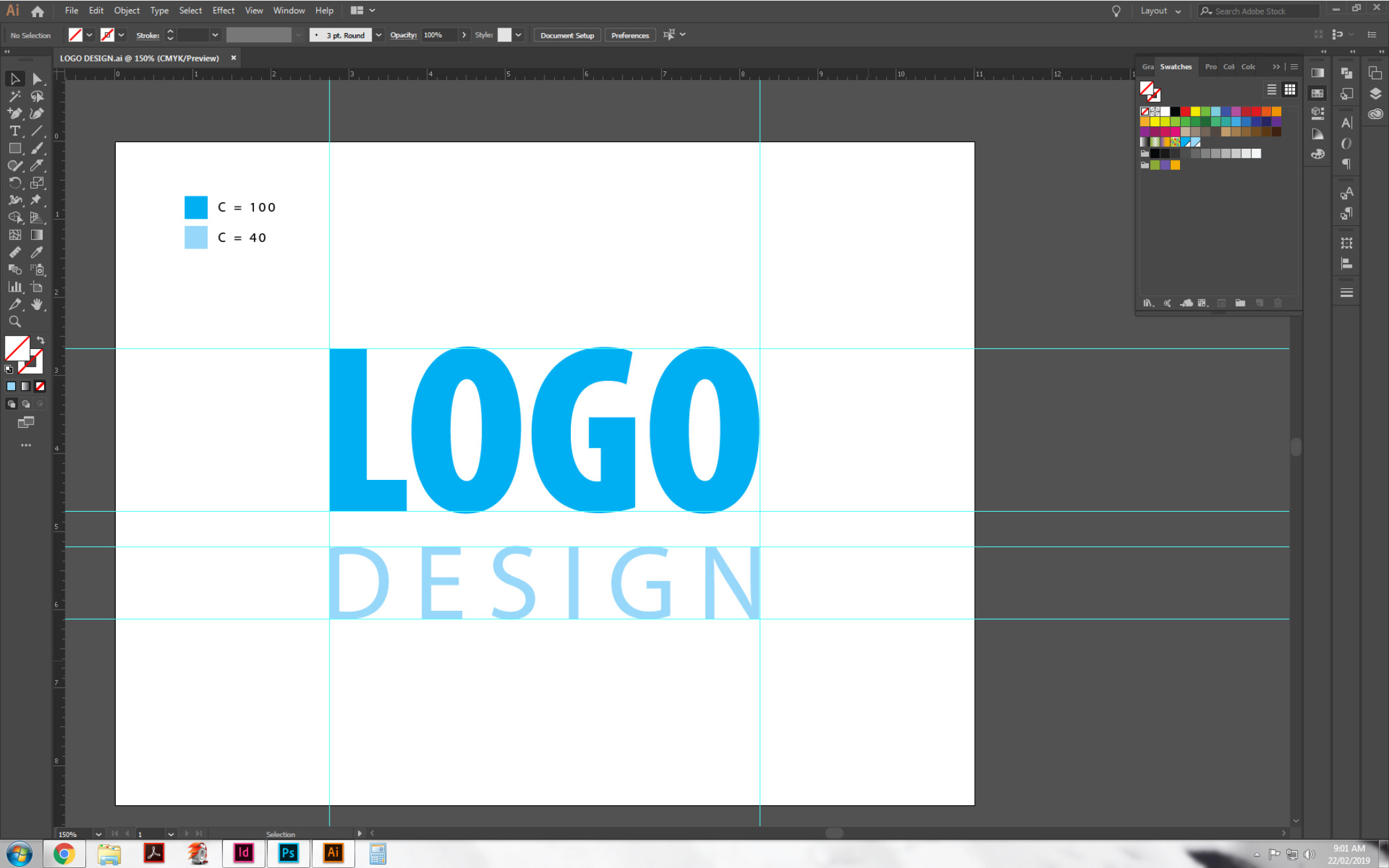 Logo design mockup in Adobe Illustrator